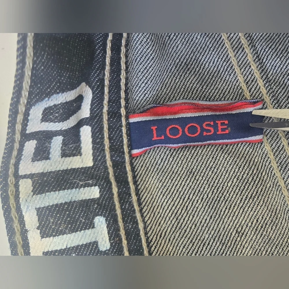 Ecko Unlimited Men's 72+ Loose Fit Jeans Blue/Black Grunge Y2K Skater, 34/32